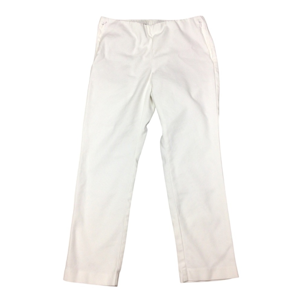 J. Jill Essential Cotton Stretch White Cropped Pants Sz 4P Pockets